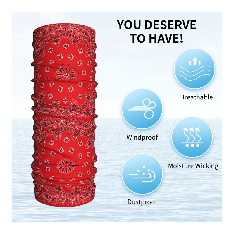 레드 페이즐리 아트 밴다나 패턴 겨울 헤드밴드 넥워머  - Neck Warmer Tube 리뷰 및 가격